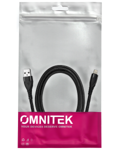 Omnitek USB-A to Lightning 1M Black Nylon Cable