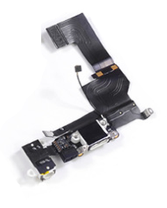 iPhone 5S Compatible Charge Port + Headphone Jack + Mic Flex - White