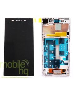 Sony L39h Xperia Z1 Compatible Display Assembly With Frame - White