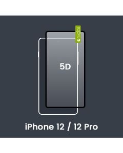 Nuglas Premium iPhone 12 / 12 Pro Tempered Glass Screen Protectors [No Packaging - 5D Black]