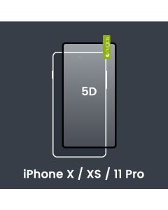 Nuglas Premium iPhone X / XS / 11 Pro Tempered Glass Screen Protectors [No Packaging - 5D Black]