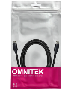 Omnitek USB-C to USB-C 1M Black Nylon Cable