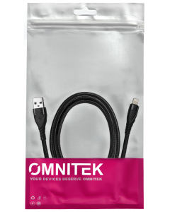 Omnitek USB-A to Lightning 1M Black Nylon Cable