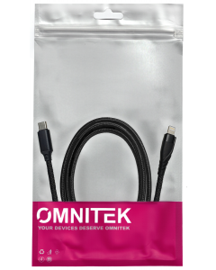 Omnitek USB-C to Lightning 1M Black Nylon Cable