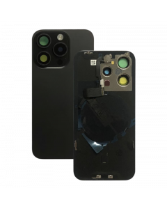 iPhone 15 Pro Rear Glass Only [With Camera Lens & Magsafe Flex] Black