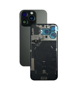 iPhone 16 Pro Max Rear Glass Only [With Camera Lens & Magsafe Flex] Black