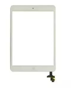 iPad Mini, Retina Compatible Touch Screen with IC Chip White [Premium Quality + Tesa Tape + Home Button + Magnets]