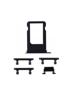 iPhone 7 Compatible Sim Card Tray & Button Set Black