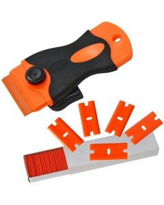 Plastic Razor Blade with Handle [1x Handle 100x Blades]