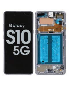 Samsung Galaxy S10 5G Compatible Screen Assembly with Frame Silver (Service Centre Part)