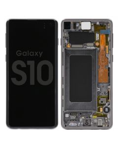 Samsung Galaxy S10 Compatible Screen Assembly with Frame Black (Service Centre Part)