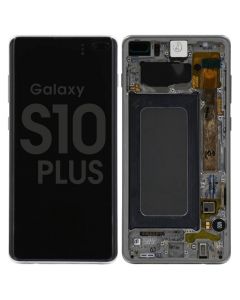 Samsung Galaxy S10 Plus Compatible Screen Assembly with Frame Black (Service Centre Part)