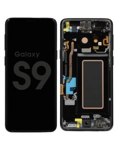 Samsung Galaxy S9 Compatible Screen Assembly with Frame Black (Service Centre Part)