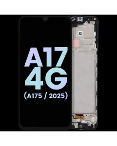 Samsung A17 (4G) Compatible Screen Assembly with Frame Black (Service Centre Part)